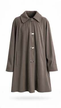 London Fog Women Taupe A-line hood trench/rain coat metal toggle closures Sz. 3X